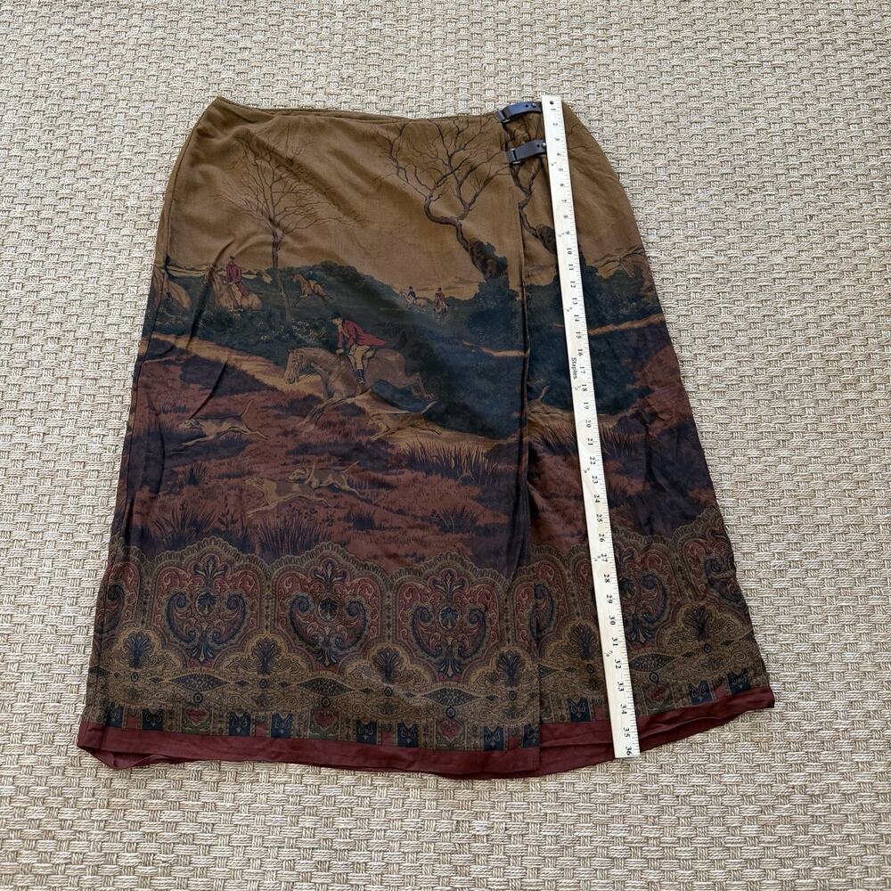 Vintage Lauren Ralph Lauren Wool Blend Midi Skirt Equestrian Fox Hunt Sz 22 - Picture 12 of 16